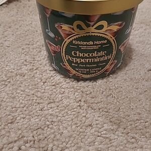 Kirklands Chocolate Peppermintini Scented Candle - Gold and Brown